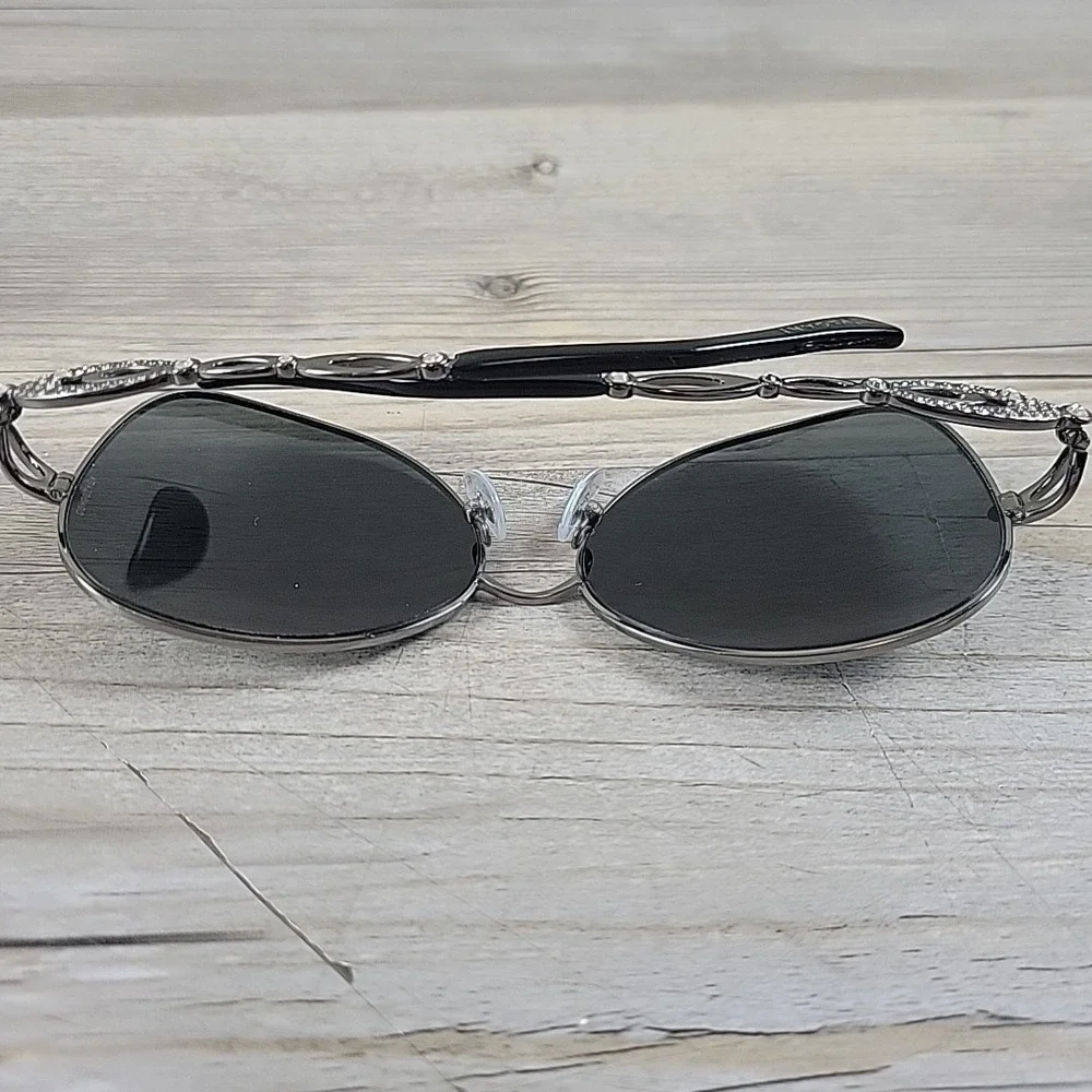 BVLGARI Gunmetal‎ Grey Ellipse Crystal Sunglasses BV 6025-B 103/87